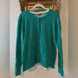 Merona Green Polka Dot cardigan